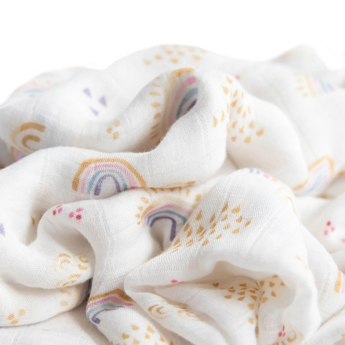 Little Unicorn - Deluxe Muslin Swaddle Blanket - Rainbows & Raindrops