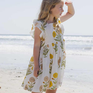 Pink Chicken - Golden Oversized Dandelion Girls Elsie Dress