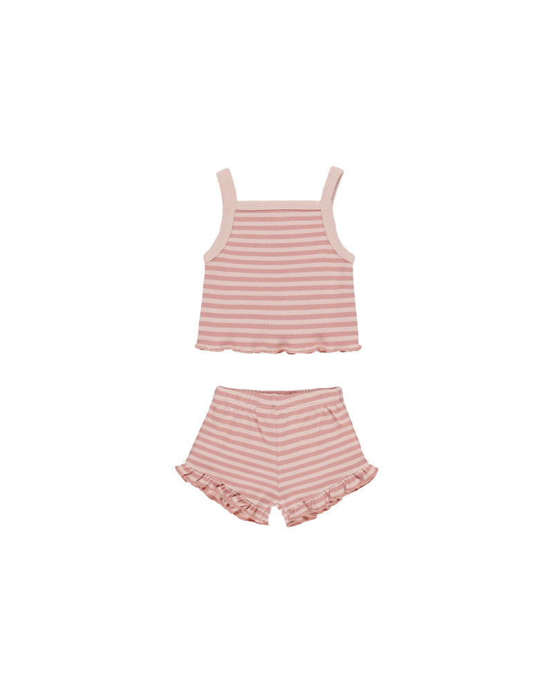 Quincy Mae - Pink Stripe Evie Tank + Shortie Set