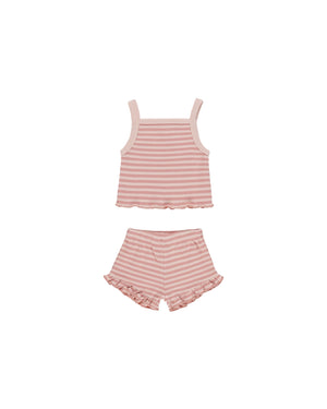 Quincy Mae - Pink Stripe Evie Tank + Shortie Set