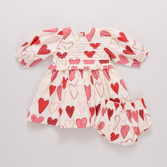 Graident Hearts Baby Girls Renee Dress Set