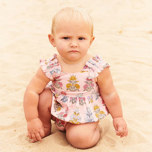 Pink Chicken - Small Pink Flowerette Baby Girls Via Bubble