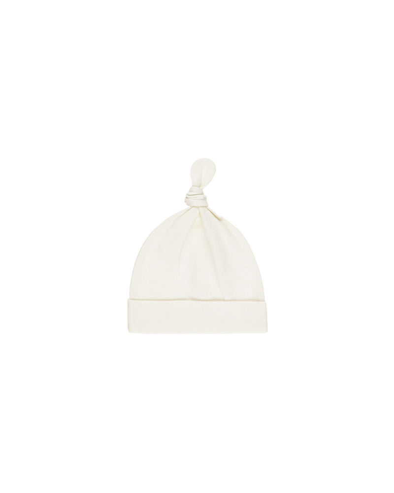 Quincy Mae - Ivory Knotted Baby Hat