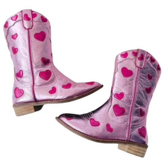 Wild + Rae Cowgirl Lovestruck Boots with floral embroidery and pointed toe, stylish western footwear for women.