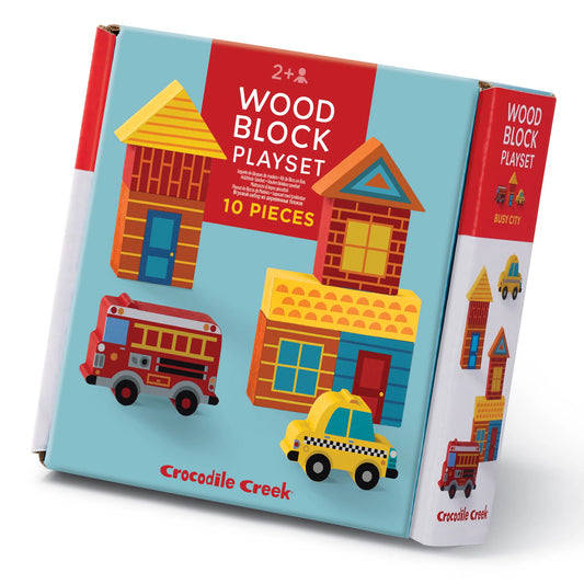 Busy City Build & Play Mini Wood Blocks