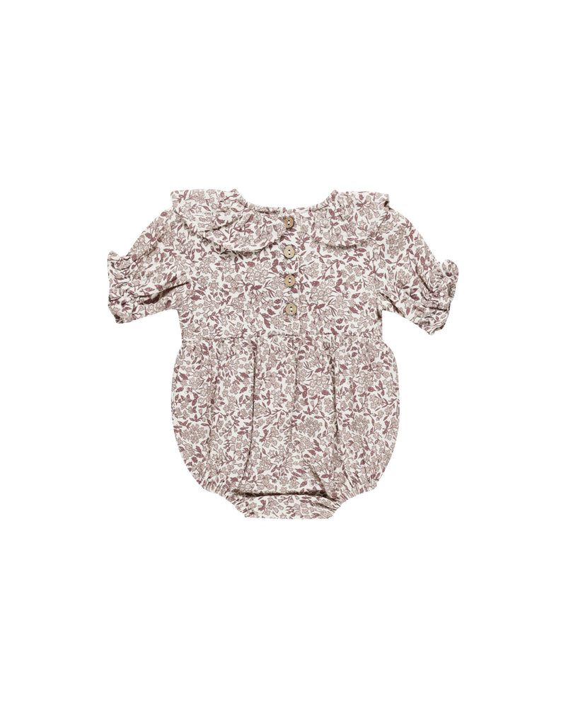 Quincy Mae - Mauve Ditsy Collared Romper