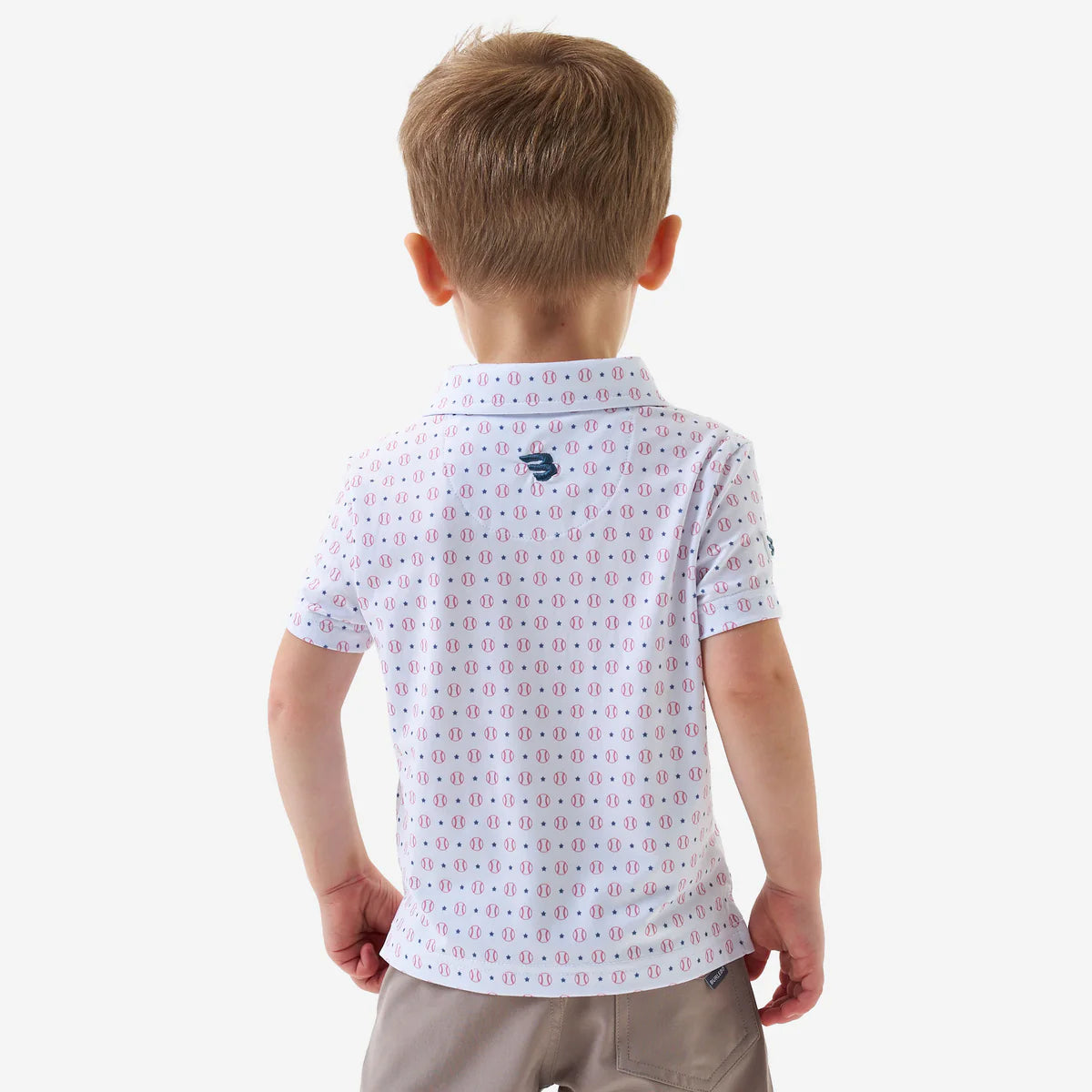 Youth performance baseball polo shirt by Burlebo, featuring a classic design with a collar and short sleeves.