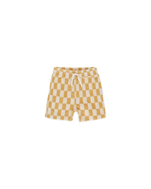 Rylee & Cru - Marigold Check Terry Boys Short