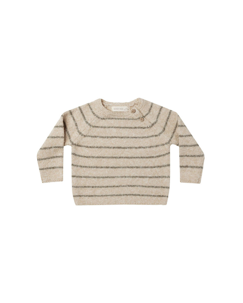 Quincy Mae - Basil Stripe Ace Knit Sweater