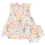 Pink Chicken - Watercolor Bows Girls Stevie Dress Set