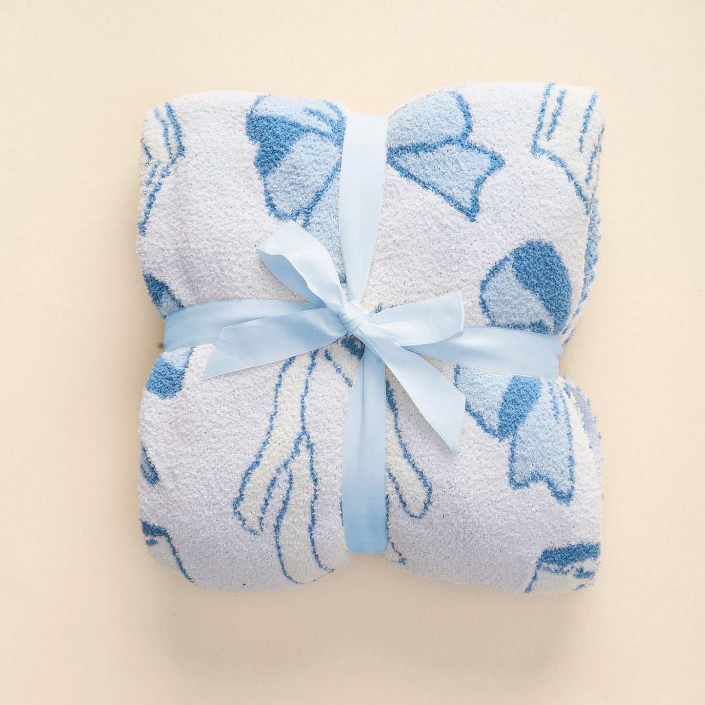 The Darling Effect - Cozy Dreams Luxe Blanket-Blushing Bows Blue