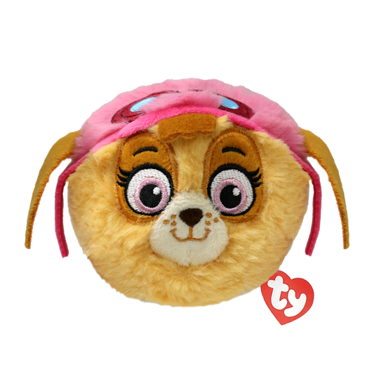 Ty Skye Beanie Bouncer featuring a plush beanie with embroidered character face and colorful accents, ideal for infants.