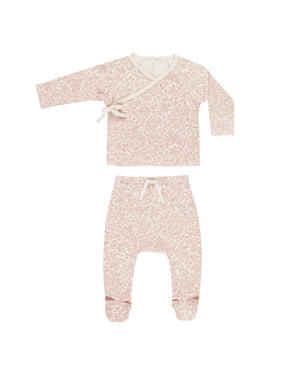 Quincy Mae - Pink Blossom Wrap Top + Pant Set