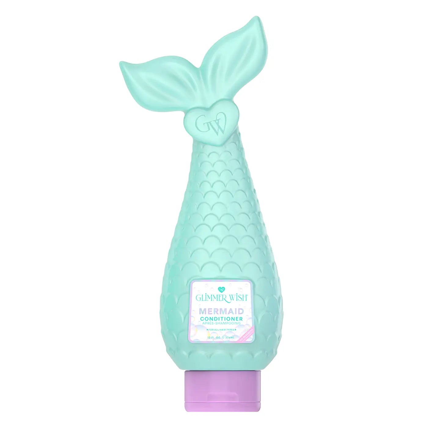 Glimmer Wish Mermaid Kids Conditioner by Sweet E's Children's Boutique, paraben and sulfate free, with a colorful mermaid-themed bottle.