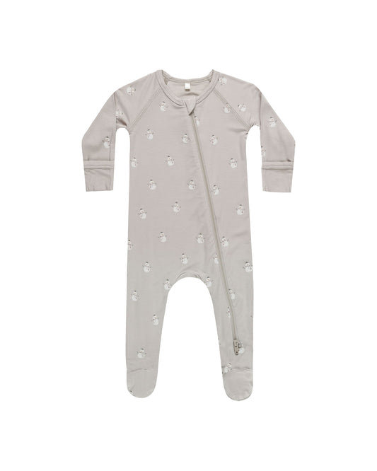 Quincy Mae - Snowmen Bamboo Zip Footie