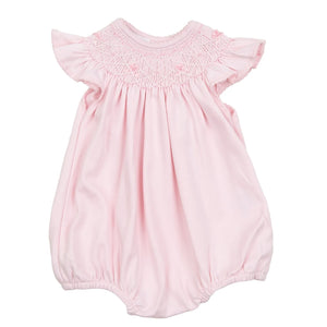 Magnolia Baby - Amelia's Classics Pink Solid Bishop Flutters Bubble
