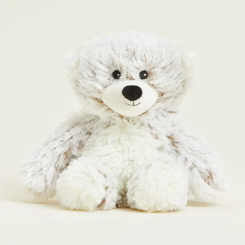 Warmies Brown Marshmallow Bear Junior plush toy, soft marshmallow-themed stuffed animal perfect for cuddling.