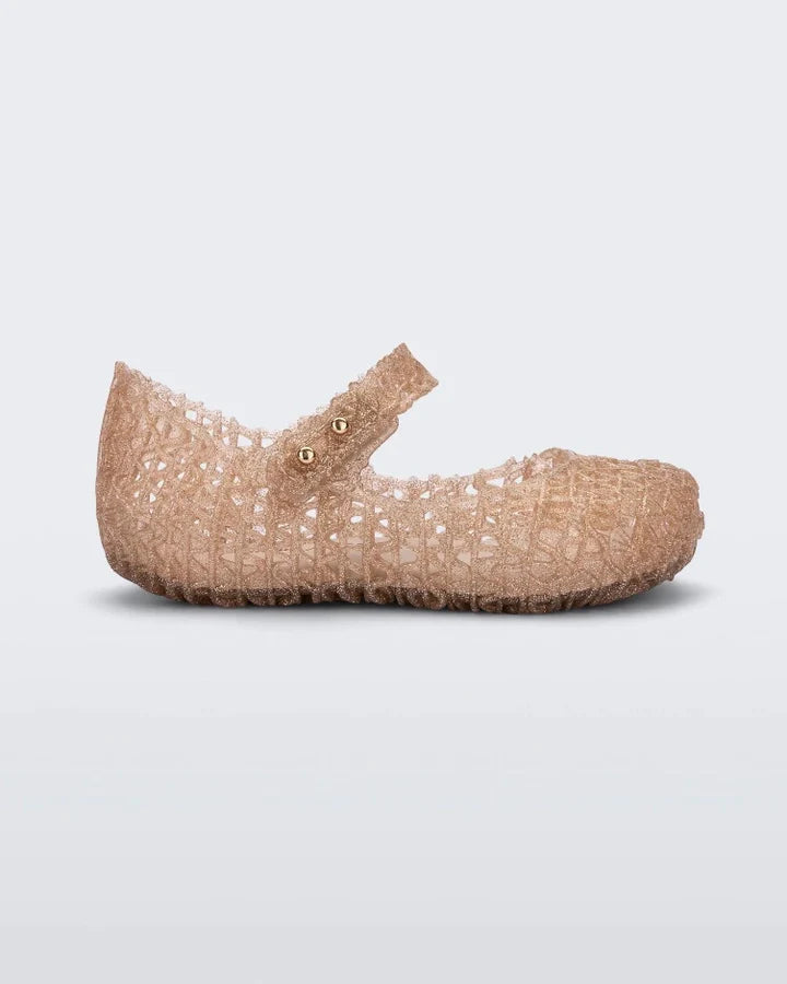 Mini Melissa - Beige Glitter Mini Campana