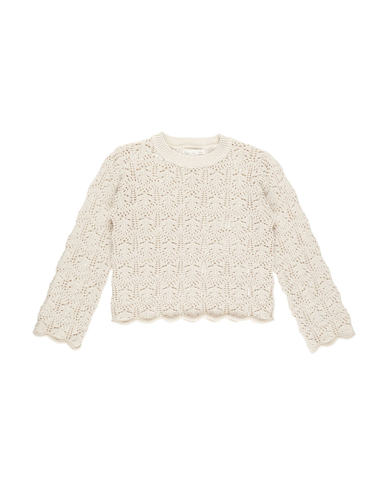 Rylee & Cru - Natural Crochet Knit Pullover