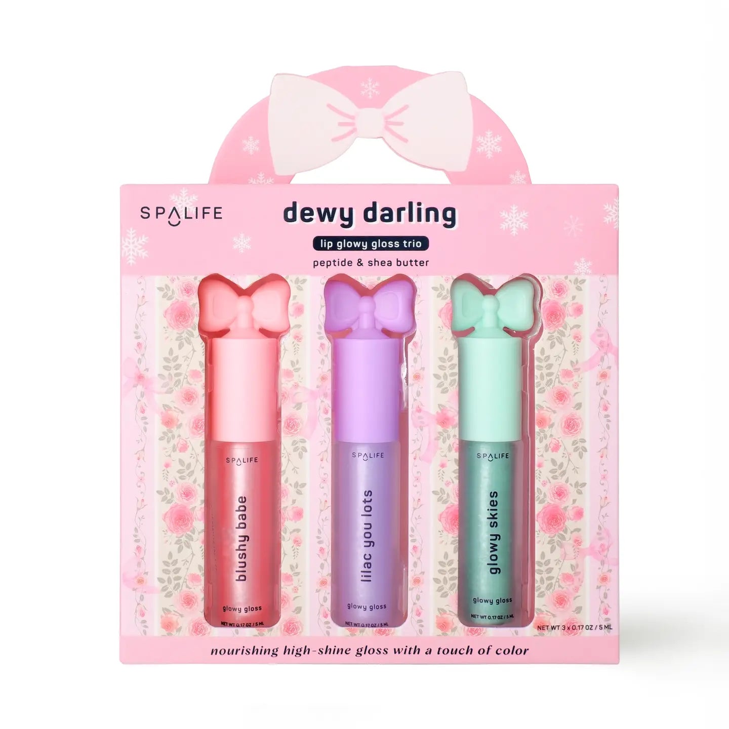 My Spa Life lip gloss set featuring multiple glossy shades in sleek tubes, perfect for adding shine and color to lips.