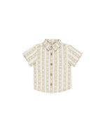 Rylee & Cru - Palm Stripe Collared Short Sleeve Shirt