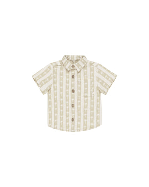 Rylee & Cru - Palm Stripe Collared Short Sleeve Shirt