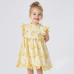 Pink Chicken - Baby Girl's Cynthia Dress Set - Bright Yellow Eyelet