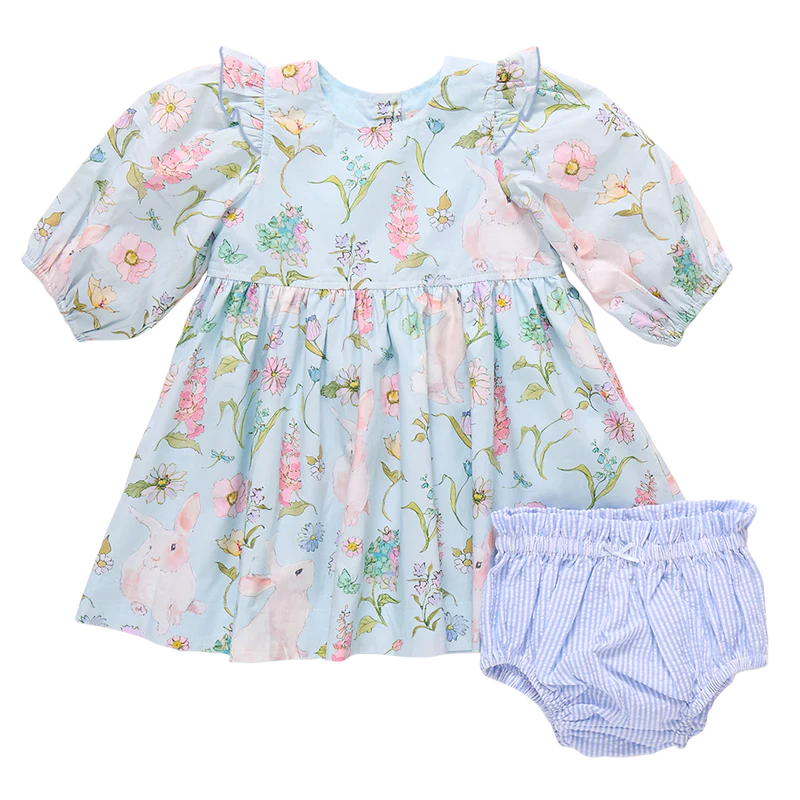 Pink Chicken - Baby Girls Brooke Dress Set - Botanical Bunnies