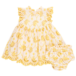 Pink Chicken - Baby Girl's Cynthia Dress Set - Bright Yellow Eyelet