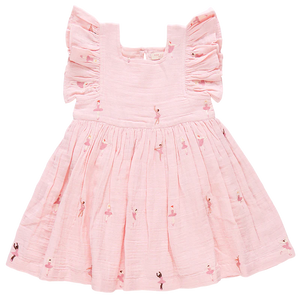 Pink Chicken - Girls Elsie Dress - Ballerina Embroidery