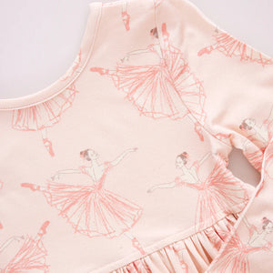 Pink Chicken - girls bamboo steph dress - pink ballerinas