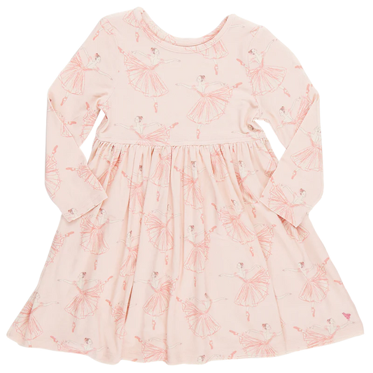 Pink Chicken - girls bamboo steph dress - pink ballerinas
