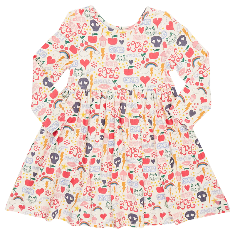Pink Chicken - Girls Bamboo Steph Dress - Journal Doodle