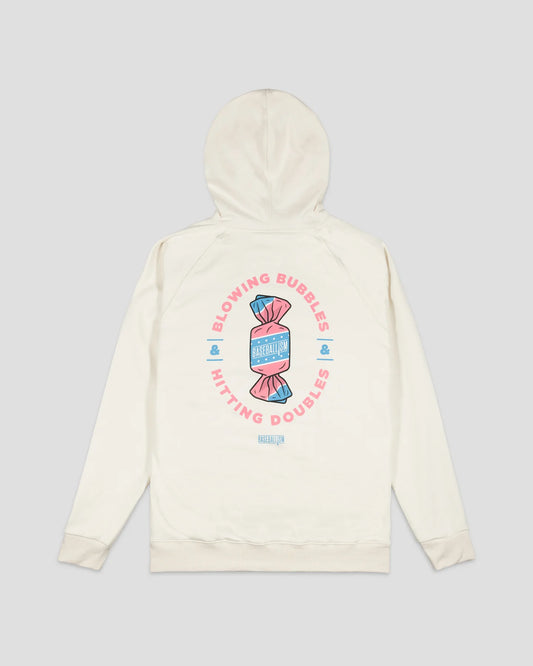 Youth Cream Doubles and Bubbles Hoodie by Baseballism, featuring a soft fabric and stylish design with double bubble pattern.