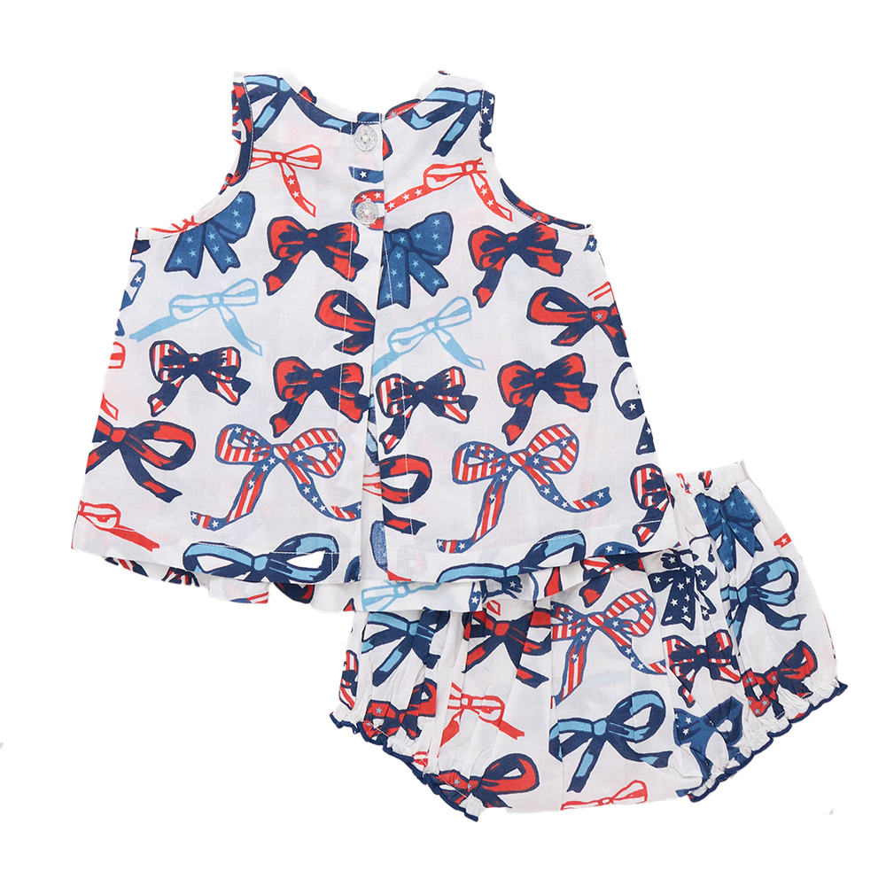 
            
                Load image into Gallery viewer, Pink Chicken - Baby Girls Jaipur Set Red White and Bows
            
        