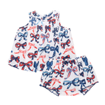 Pink Chicken - Baby Girls Jaipur Set Red White and Bows
