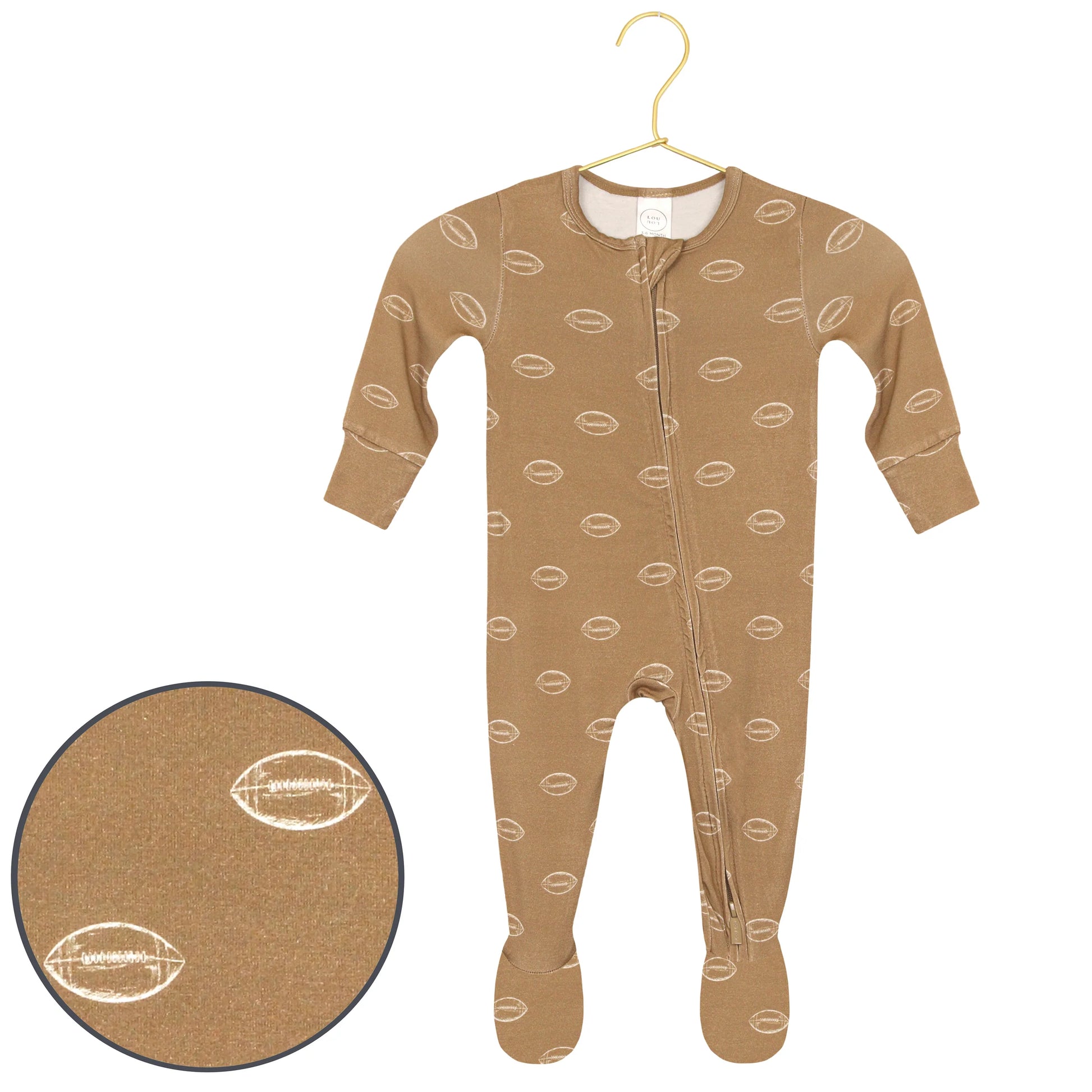 Lou Lou & Co Brady Zipper Footie featuring a soft, cozy bubble fabric with zipper closure, ideal for comfortable baby wear.