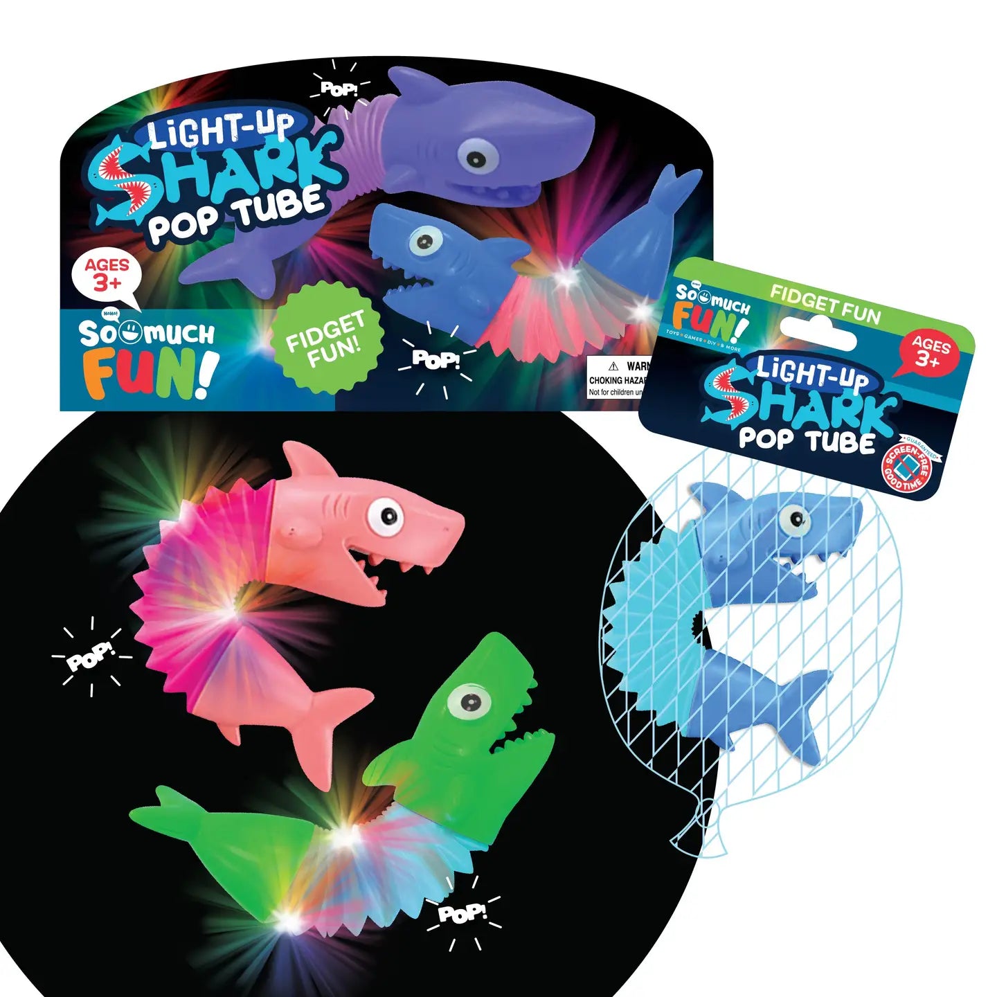 So Much Fun! Light Up Bendy Shark Pop Tube