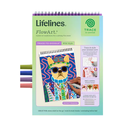Flowart Trace To Doodle Wild Style by Lifelines featuring colorful, abstract doodle artwork with vibrant lines and dynamic design.