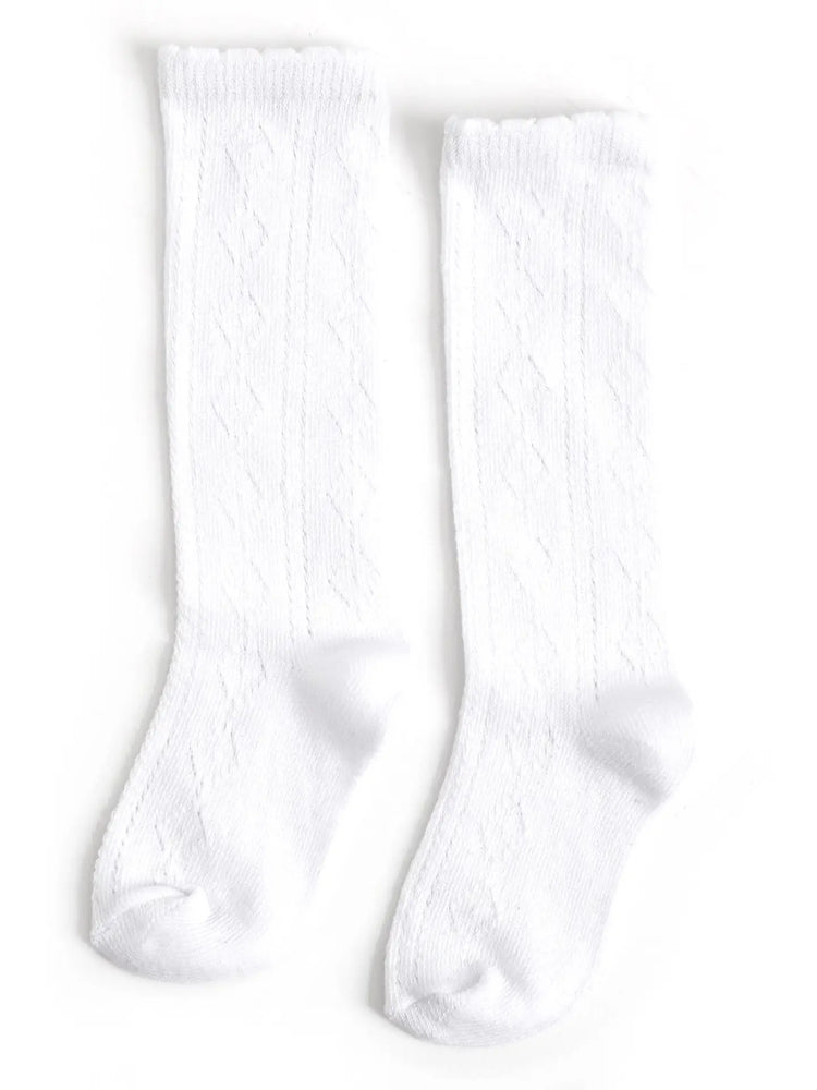 Little Stocking Co. - White Scalloped Fancy Knee High Socks