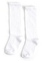 Little Stocking Co. - White Scalloped Fancy Knee High Socks