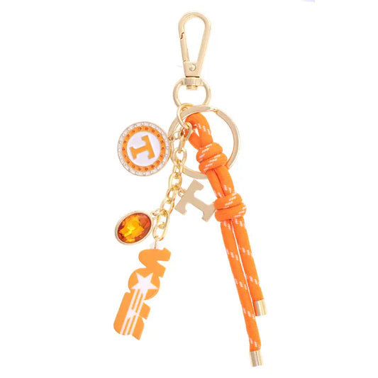 Tennessee Volunteers orange cluster bag charm by Canvas Style featuring team colors and logo detail.