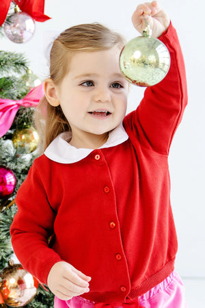 The Beaufort Bonnet Company - Red Cambridge Cardigan - Pearlized Buttons