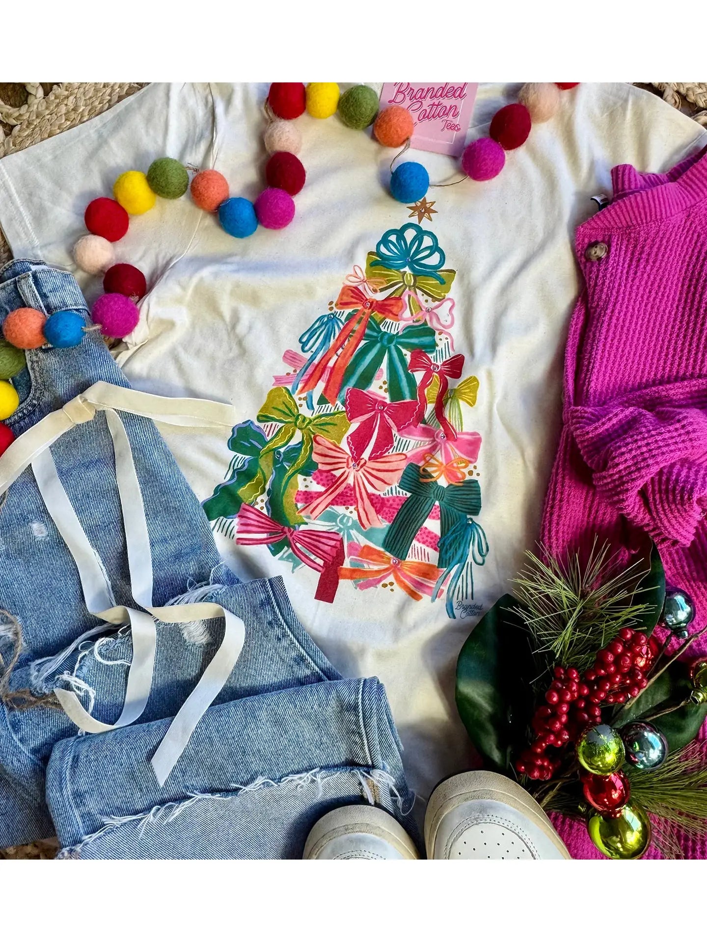 Bright Bows Christmas Tree T-Shirt