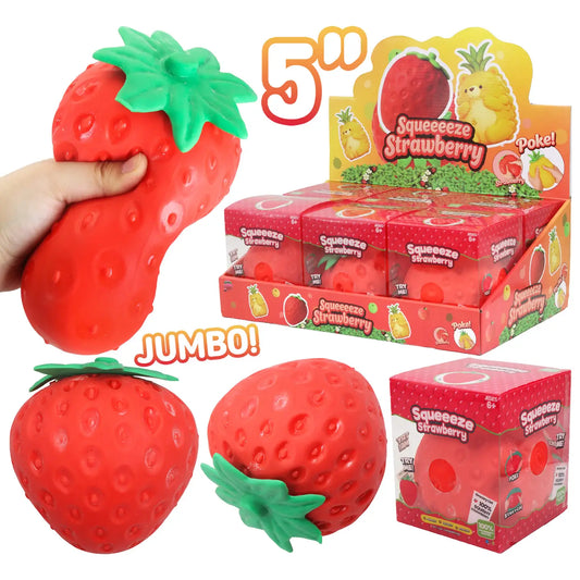 Jumbo 5 Inch Strawberry Slime Filled Tpr Squishy