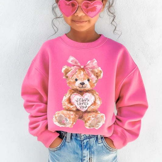 Jesus Loves You Teddy Bear Sweatshirt