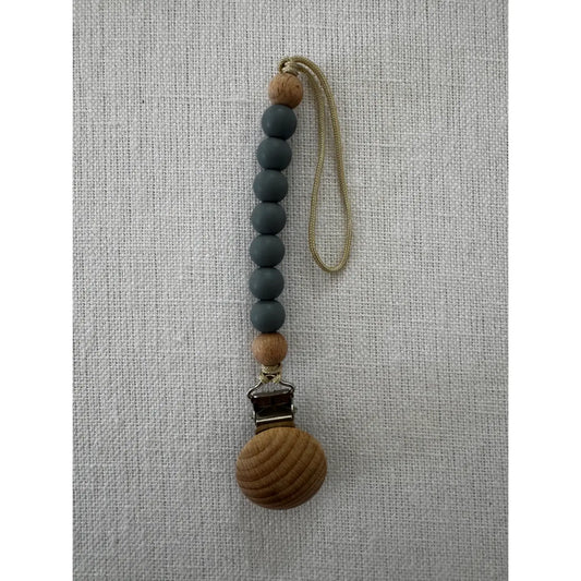 Land of Petite - Pacifier Clip- Charcoal