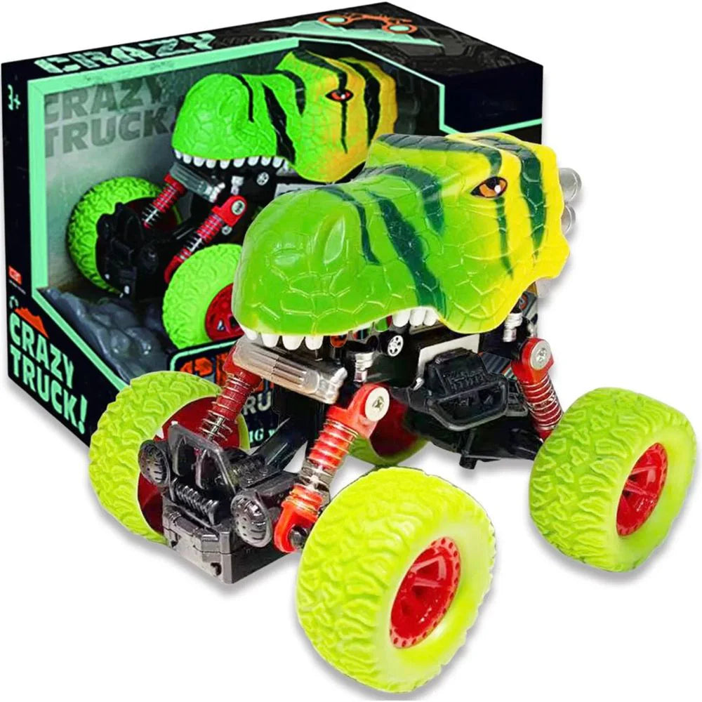 Green Crazy Truck Dinosaur toy from Thin Air Brands featuring a colorful dinosaur and truck design on a white background.