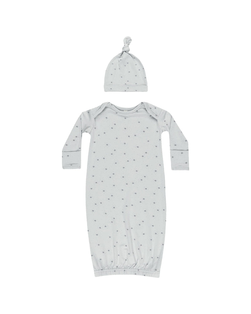 Quincy Mae - Twinkle Bamboo Baby Gown + Hat Set