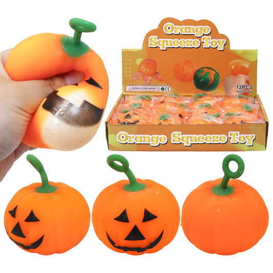 Halloween Jack-O-Lantern Fluffy Slime Filled Squishy Toy